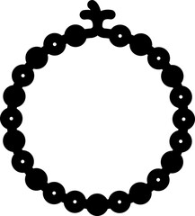 Tasbih Icon Or Symbol In Black Color.