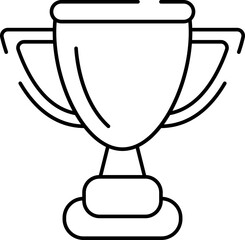 Trophy Icon In Black Line Art.