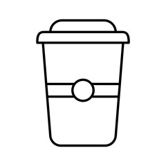 Disposable cup icon in black line art.