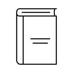 Line art book icon in flat style.