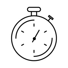 Stopwatch icon or symbol in thin line art.