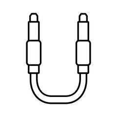 Round pin cable icon in thin line art.