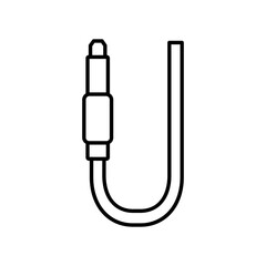 Round pin cable icon in thin line art.