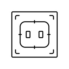 Isolated socket icon in line art.