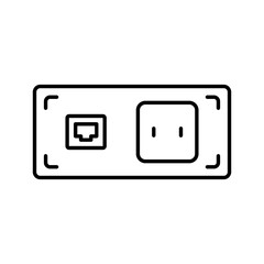 Illustration of Connector icon in line art.