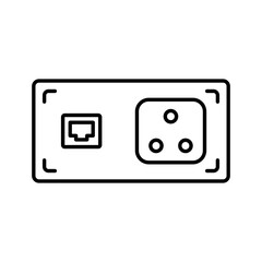 Illustration ofConnector icon in line art.