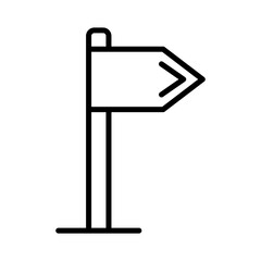 Fototapeta premium Signboard icon in black line art.