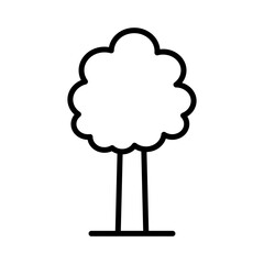 Line art Tree icon in flat style.