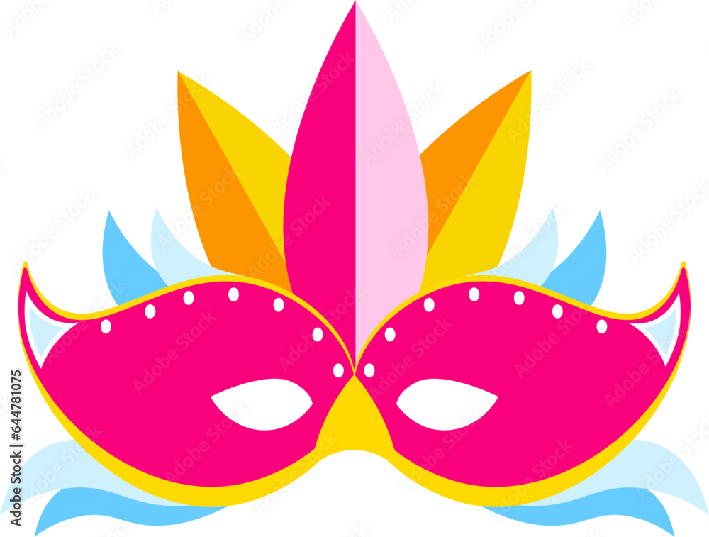 Canvas Prints Vector illustration of Colorful feather mask icon.