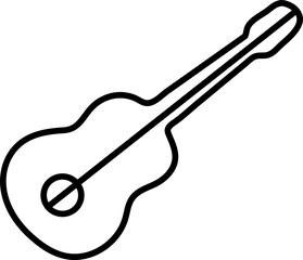 Line art illustration of Guitar icon.