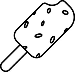 Line art illustration of Ice cream stick icon.