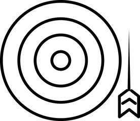 Dartboard icon in black line art.