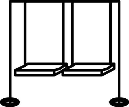 Flat style Parth swing icon in line art.