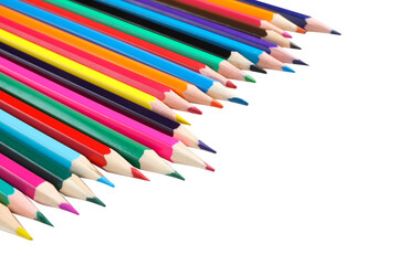 PNG, colored pencils, isolated on white background