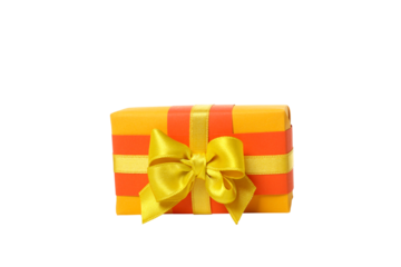 PNG,yellow autumn gift box, isolated on white background