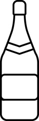 Fototapeta premium Champagne Bottle Icon In Black Outline.