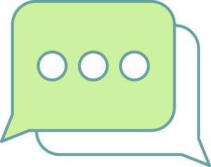 Chat Box Icon In Green And White Color.