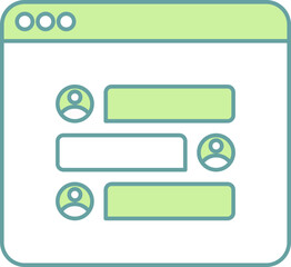 Fototapeta premium Online Group Chat Icon In Green And White Color.