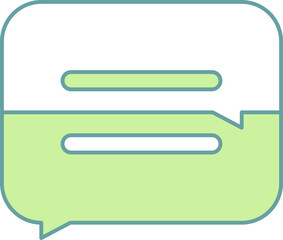 Green And White Color Chat Box Icon In Flat Style.