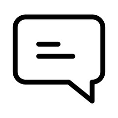 Speech bubble or Comments icon in thin line art.