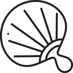 Illustration of Hand Fan Icon in Line Art.