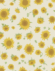 Vintage Sunflower Background Illustration