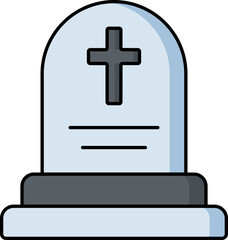Obraz premium Graveyard icon in blue and grey color.