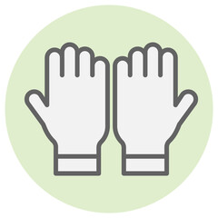 White Gloves icon on green round background.