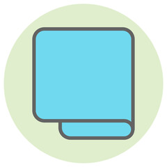 Blue Fold cloth icon on green round background.