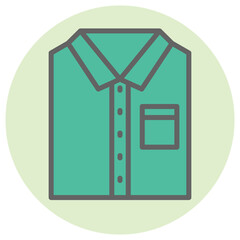 Green fold shirt icon in flat style.