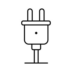 Electric plug icon in black line art.