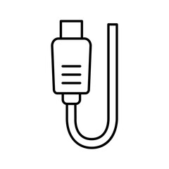 USB cable icon in thin line art.