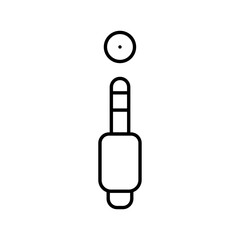 Line art Round pin size charger cable icon in flat style.