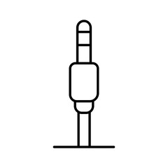 Round pin charger cable icon in line art.