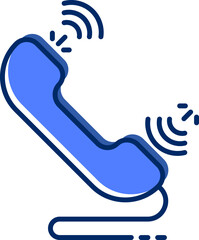 Phone call icon or symbol in blue color.