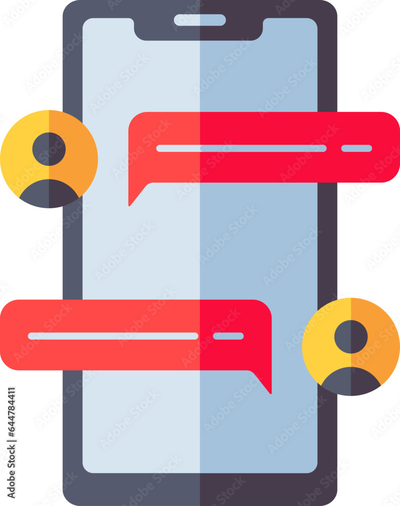 Poster online user message or chatting from smartphone icon or symbol.
