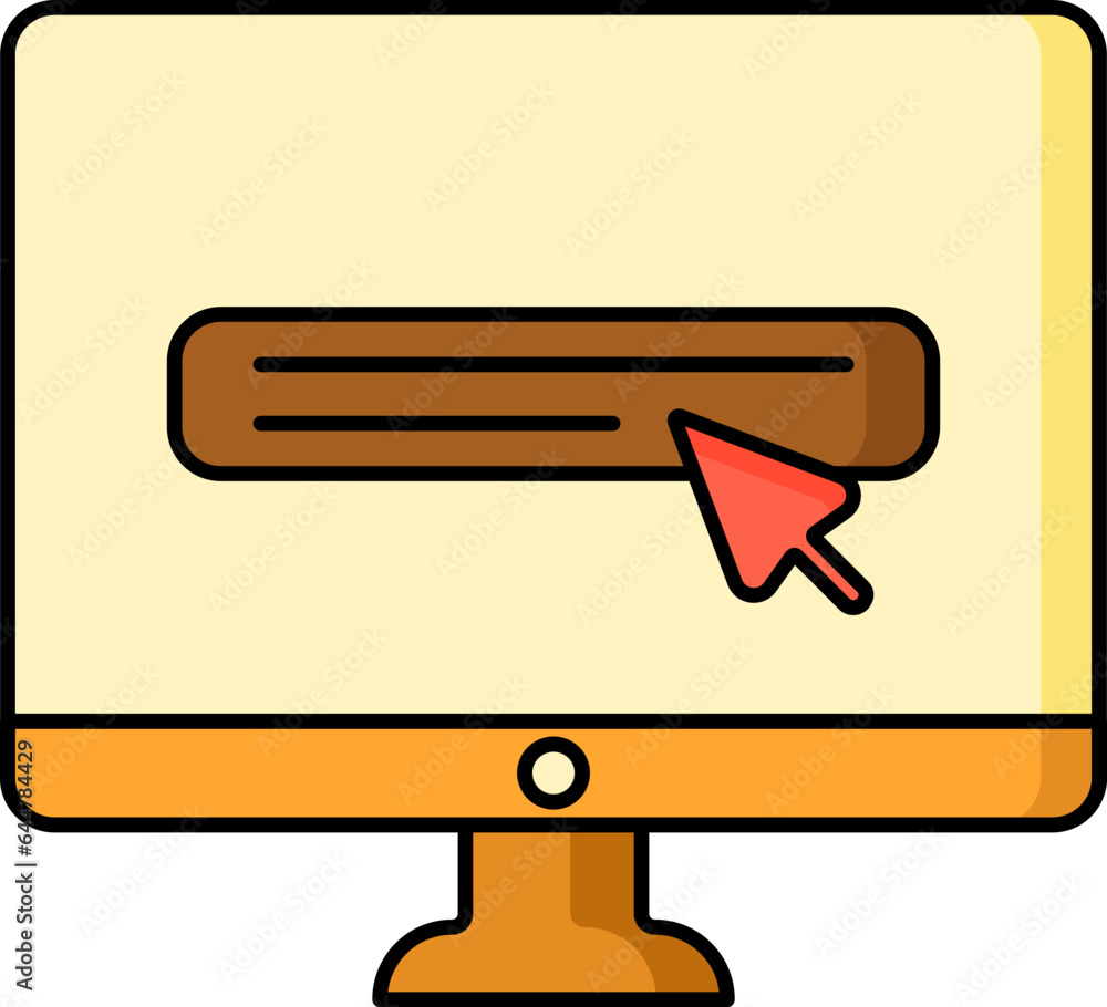 Poster cursor pointer in desktop screen icon in flat style.