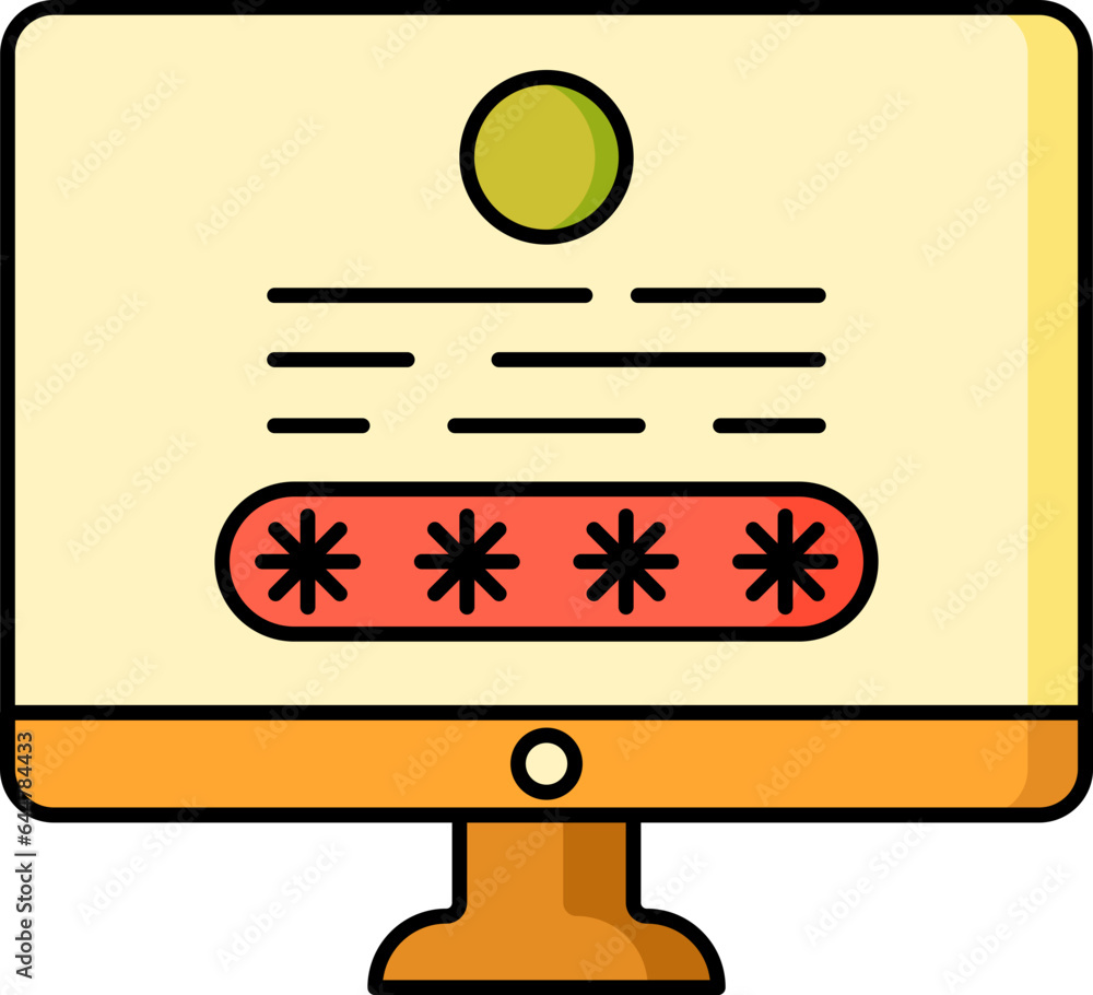 Poster desktop screen lock password icon or symbol.