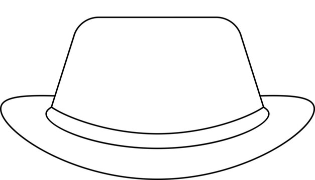 Hat icon or symbol in black line art.