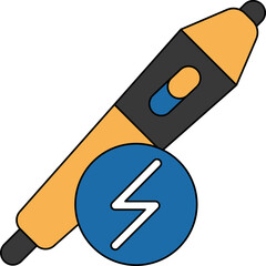 Wacom Pen icon in black and yellow color.