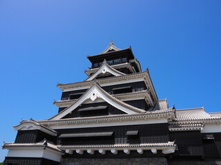 Fototapeta na wymiar Complete Tenshukaku Restoration of Kumamoto castle