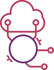 Cloud Funding Icon In Pink And Purple Color.