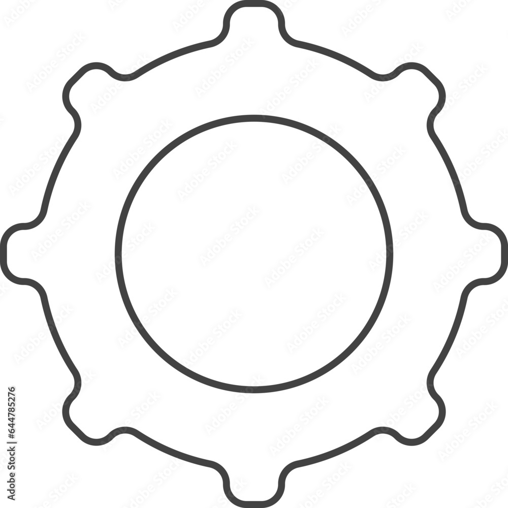 Poster linear style setting or cogwheel icon.