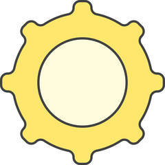 Setting Or Cogwheel Icon In Yellow Color.