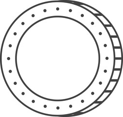 Linear Style Coin Icon Or Symbol.