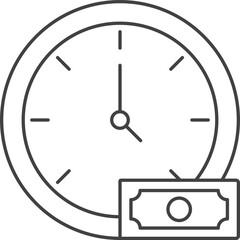 Time Is Money Icon Or Symbol.