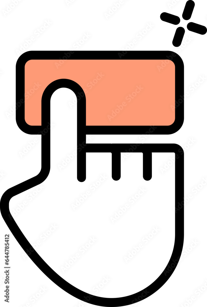 Sticker cursor or finger to click button icon.