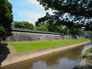 Fototapeta na wymiar Complete Tenshukaku Restoration of Kumamoto castle