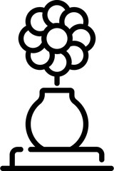 Flower Pot icon in black line art.