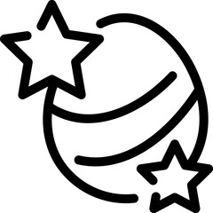 Stars with Egg Icon in Black Outline.